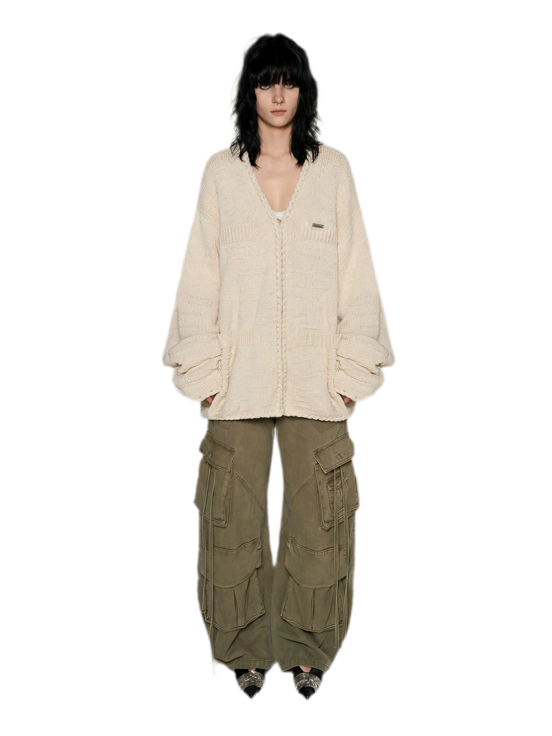 Three-Dimensional Jacquard Cardigan