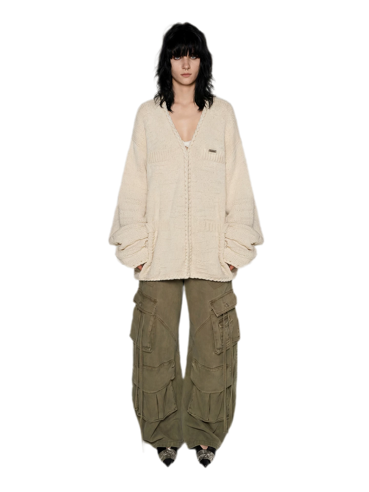 Three-Dimensional Jacquard Cardigan