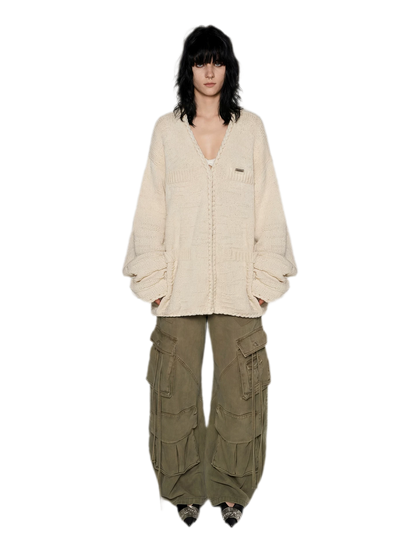 Three-Dimensional Jacquard Cardigan
