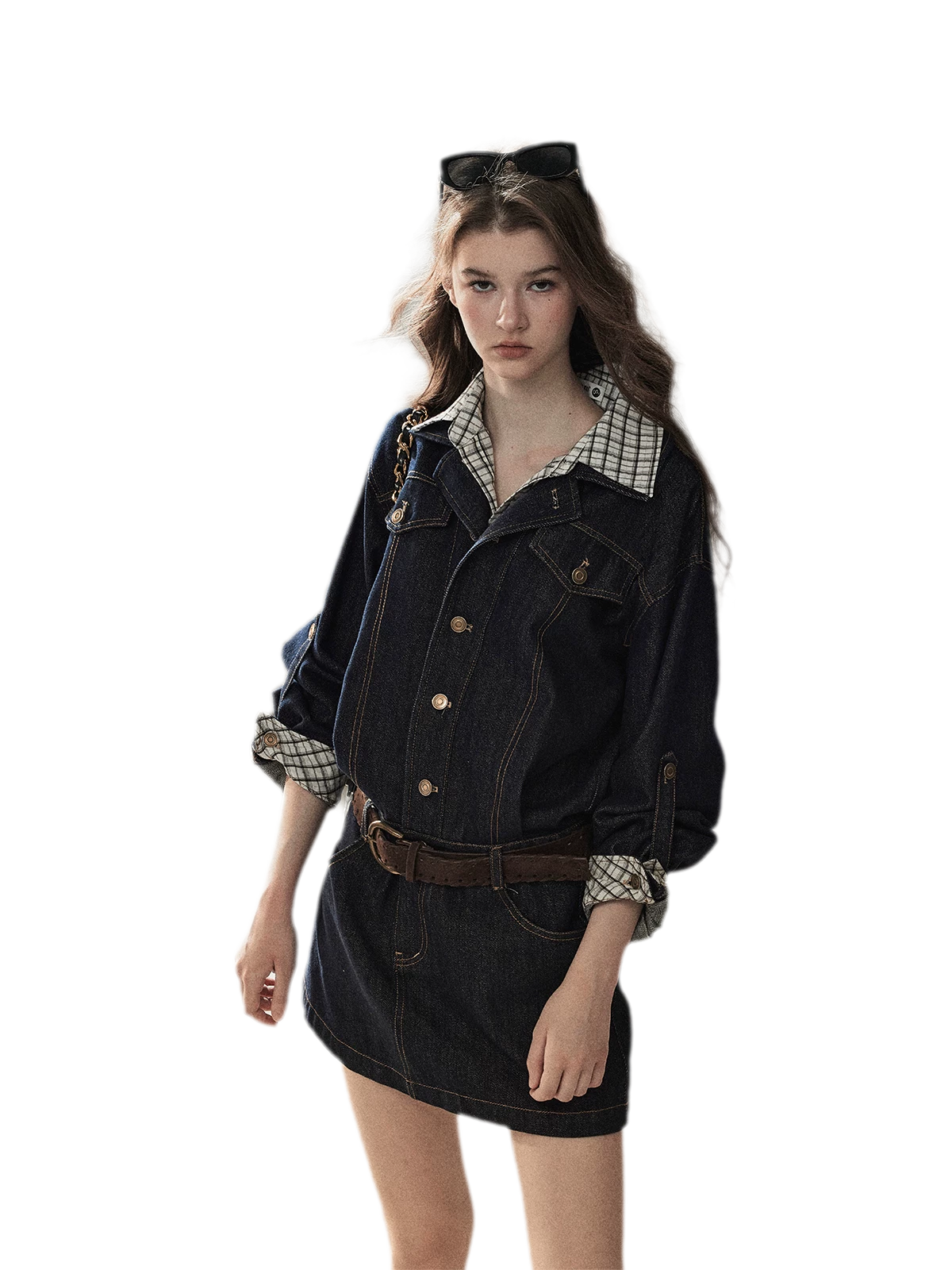 Stonewashed Denim Shirt Dress