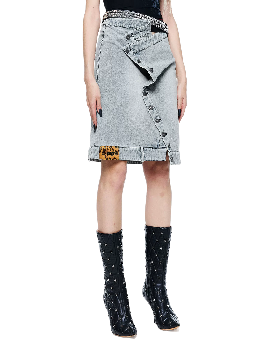 Washed Denim Light Blue Skirt