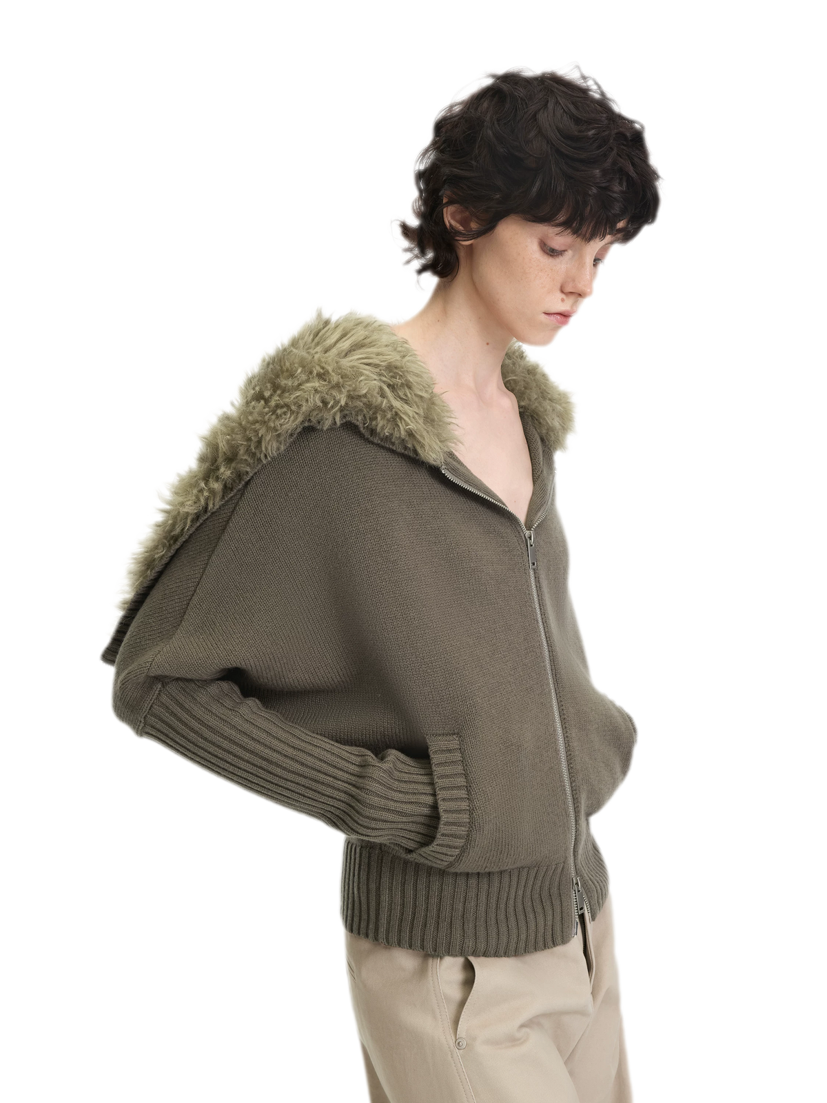 Textured Batwing Hooded Cardigan