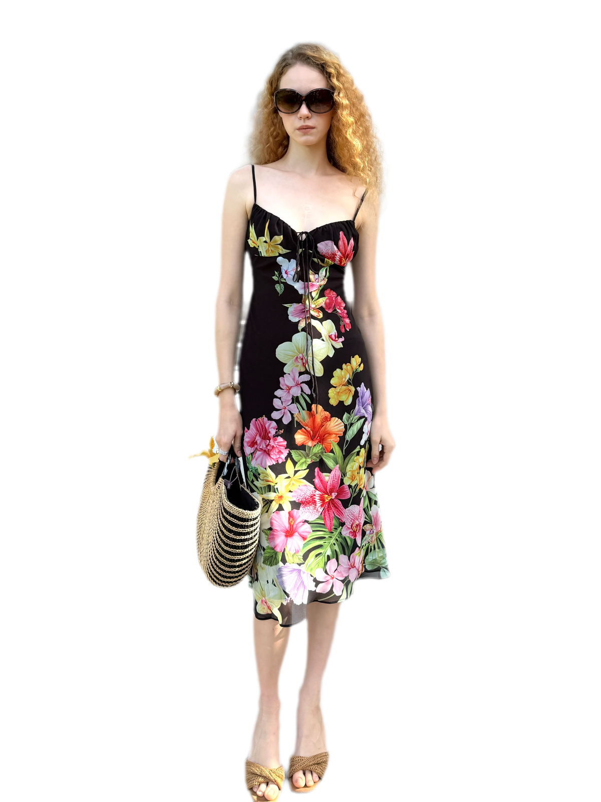 Hand-Painted Floral Camisole Dress