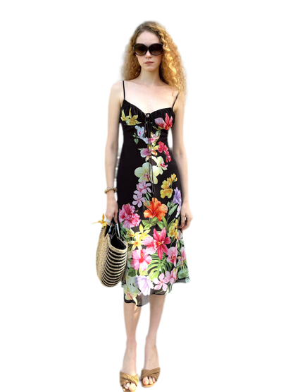 Hand-Painted Floral Camisole Dress