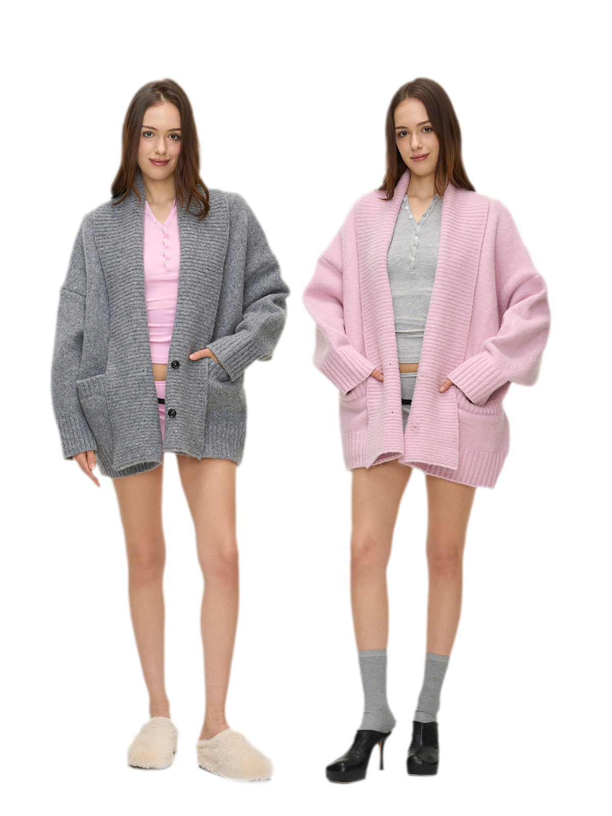 Dense Knit Shawl Cardigan