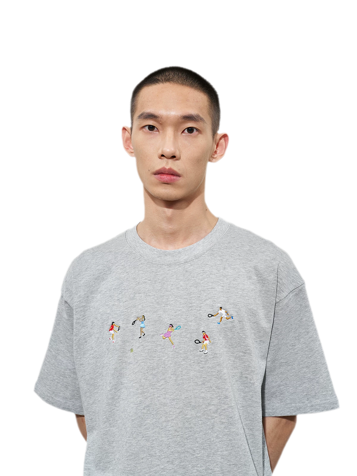 Hand Drawn Tennis Embroidery Tee