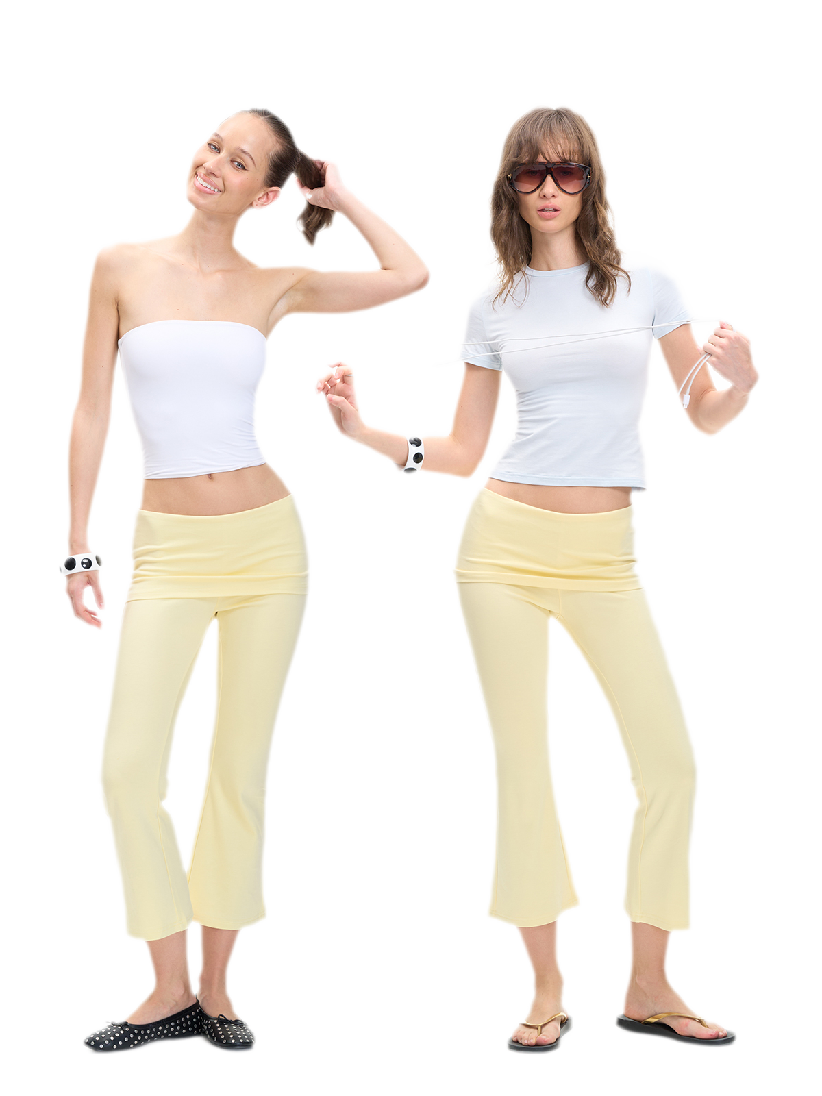 Capri Foldover Flare Pants