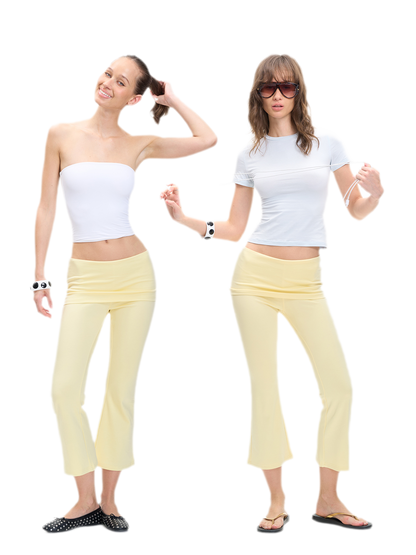 Capri Foldover Flare Pants