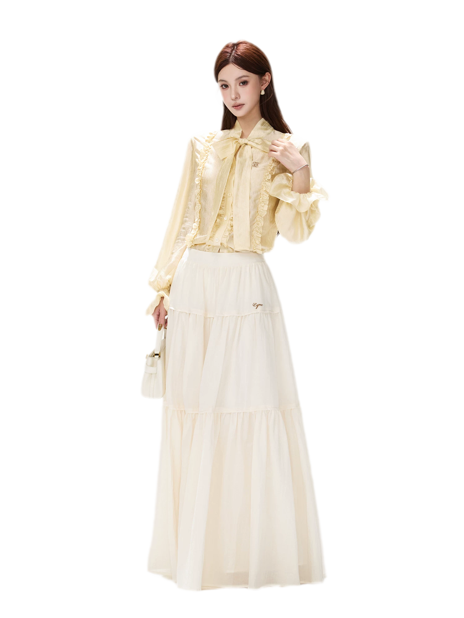 Cotton Tiered A-Line Skirt