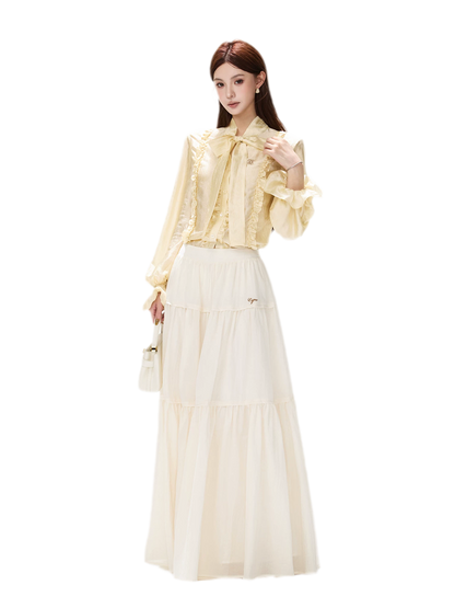 Cotton Tiered A-Line Skirt