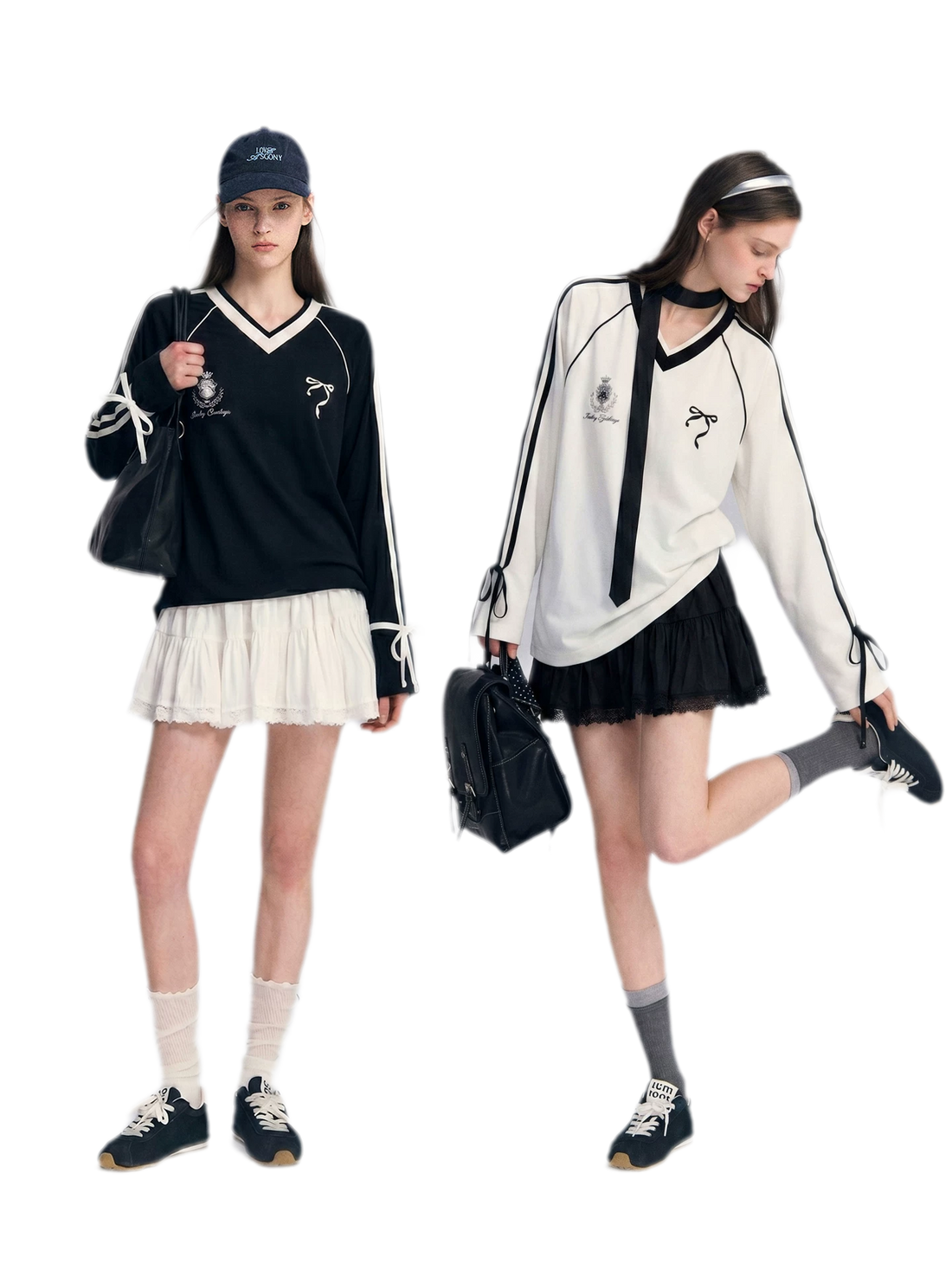 Colorblock Bow Embroidered Tee