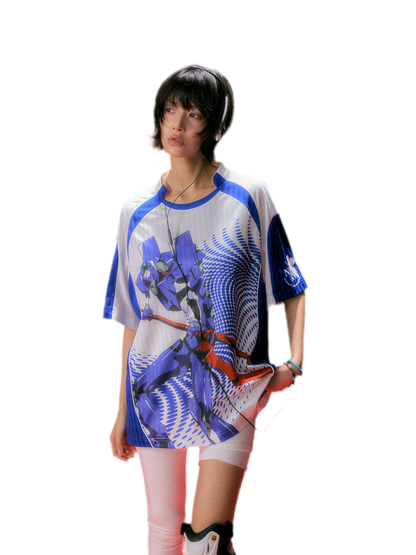 Digital Print Raglan Jersey T-Shirt