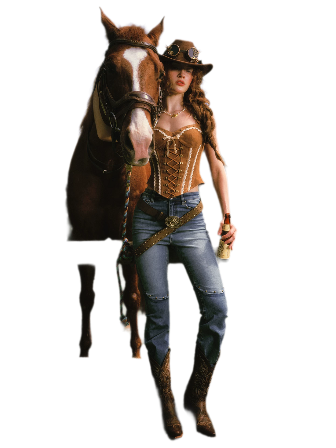 Suede Corset Denim Set