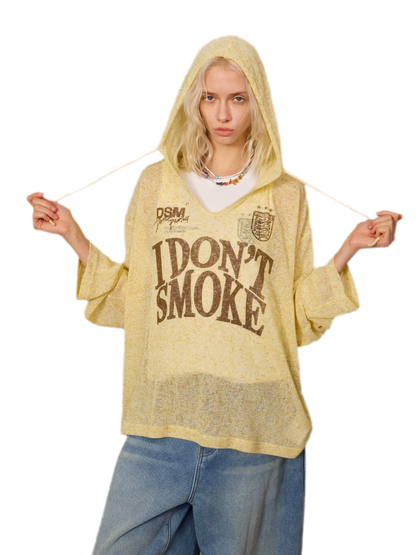 Lightweight Openwork Knit Hoodie