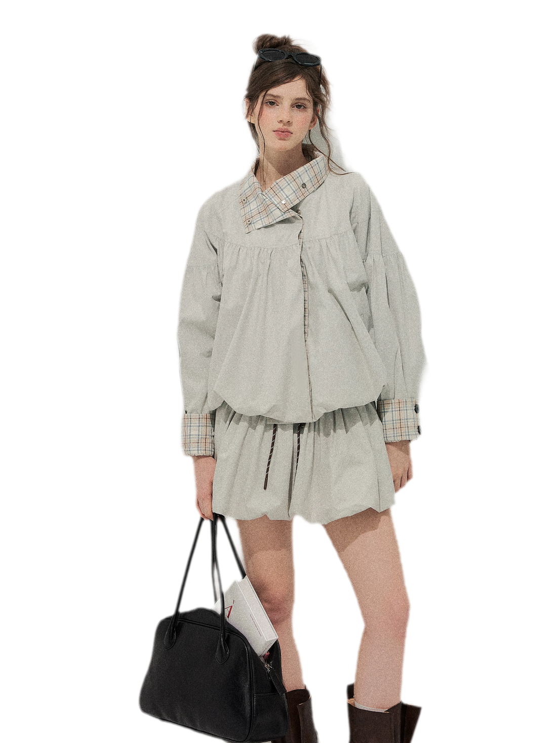 Cotton Plaid Cocoon Set