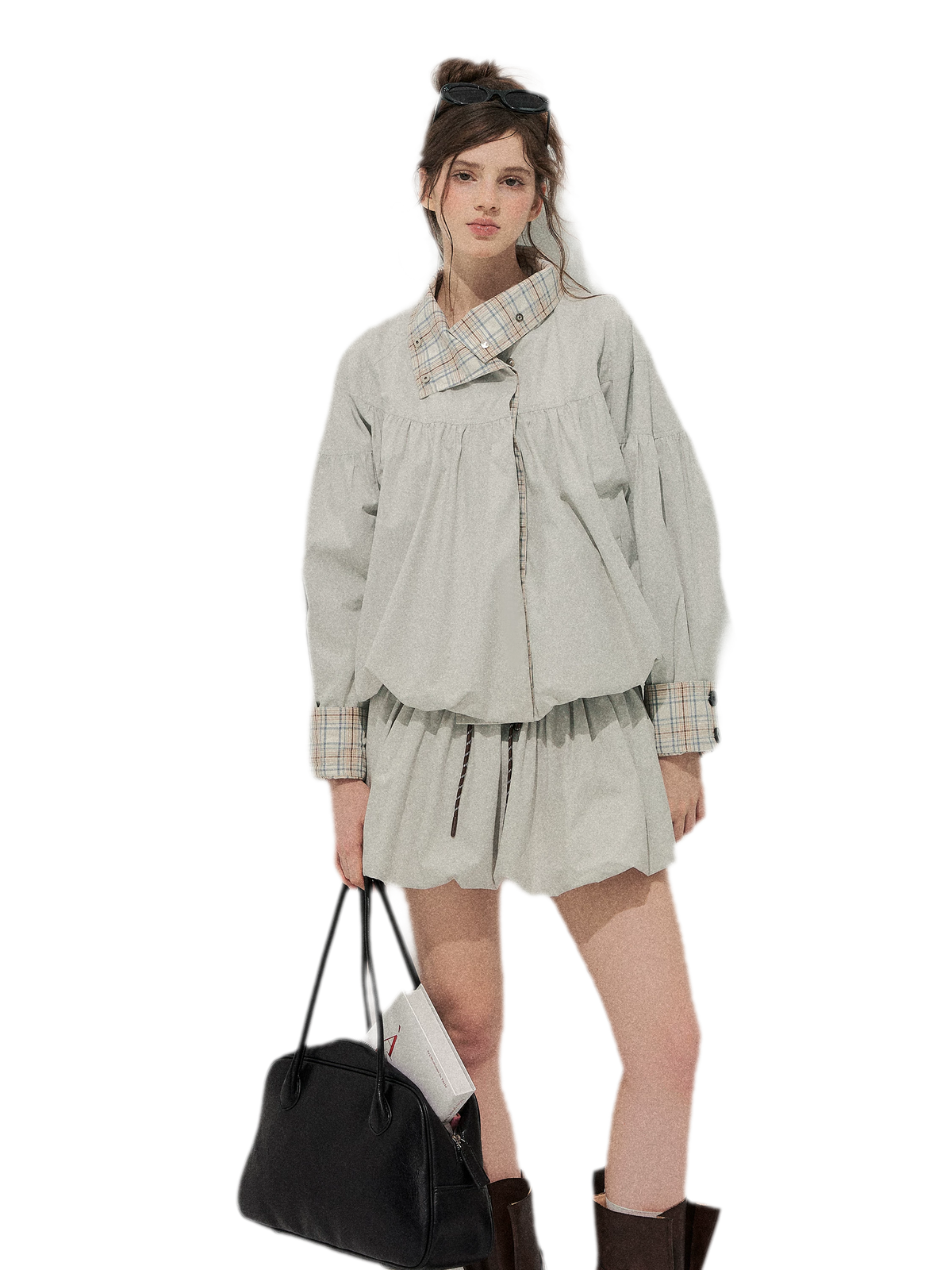 Cotton Plaid Cocoon Set