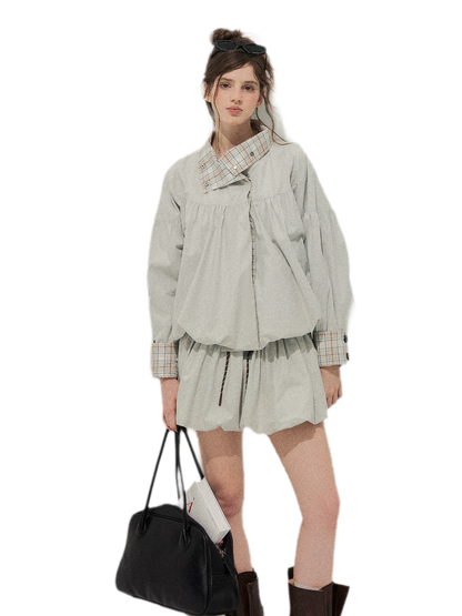 Cotton Plaid Cocoon Set