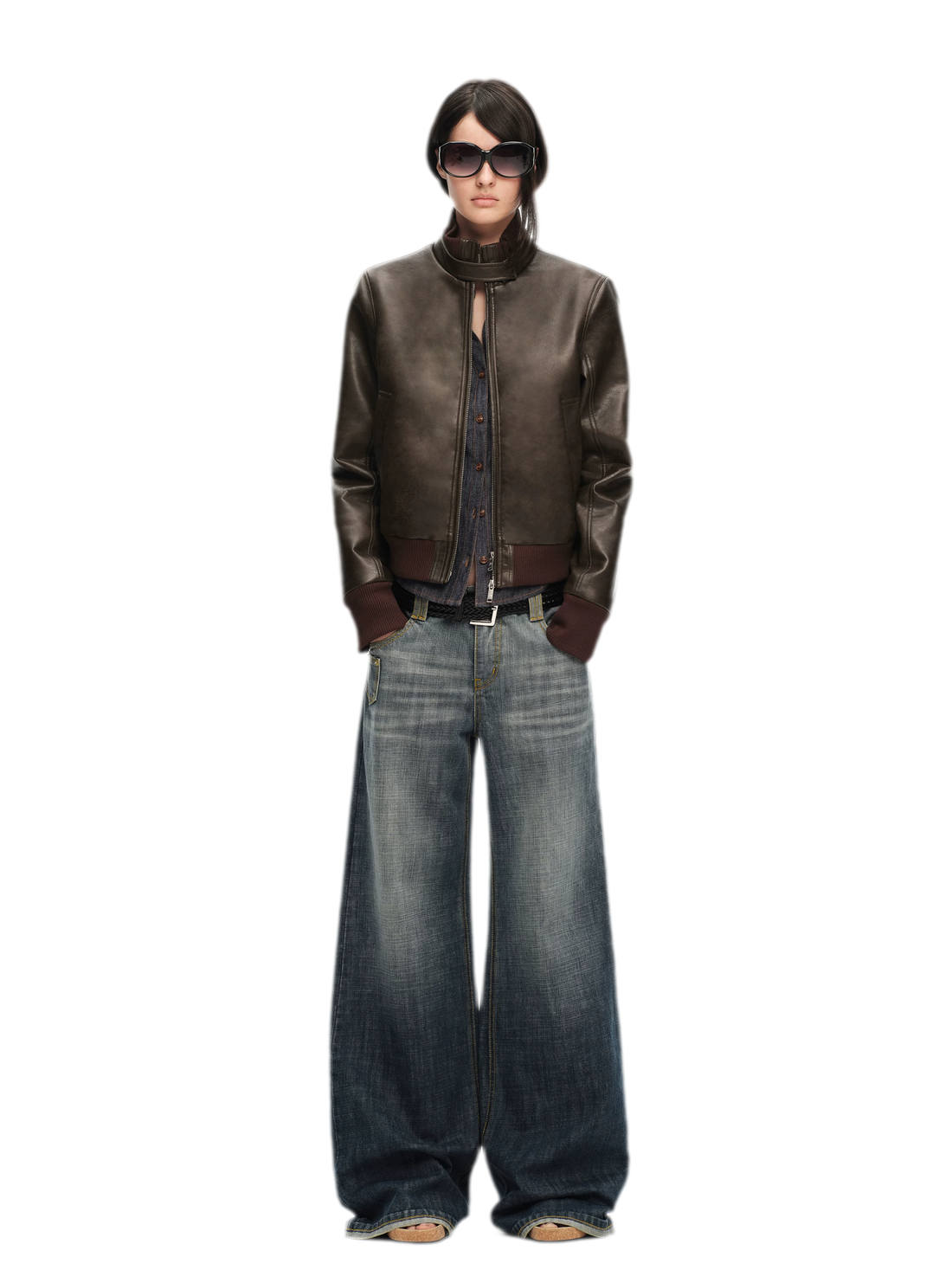 Matte Cropped Biker Jacket