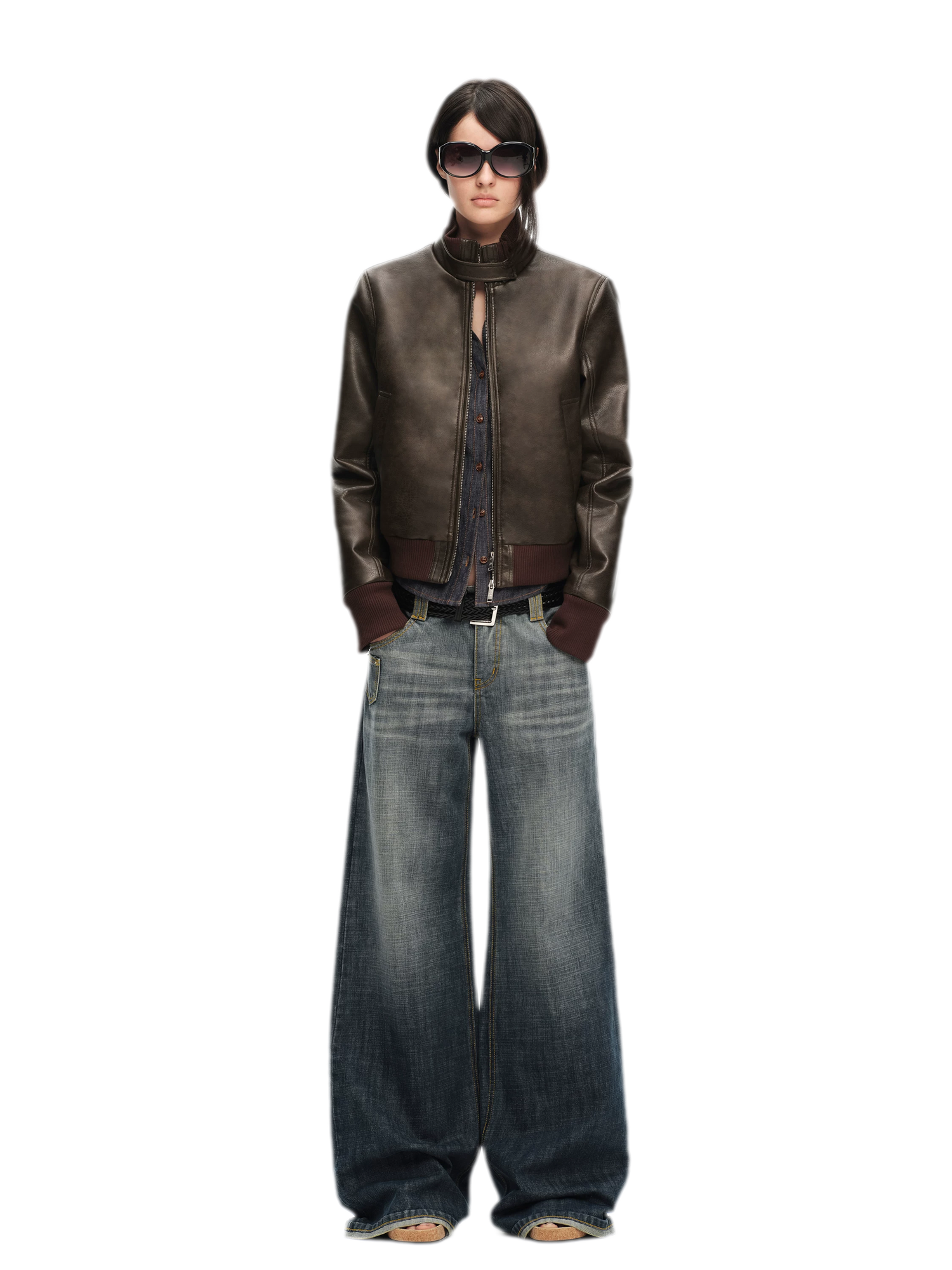 Matte Cropped Biker Jacket