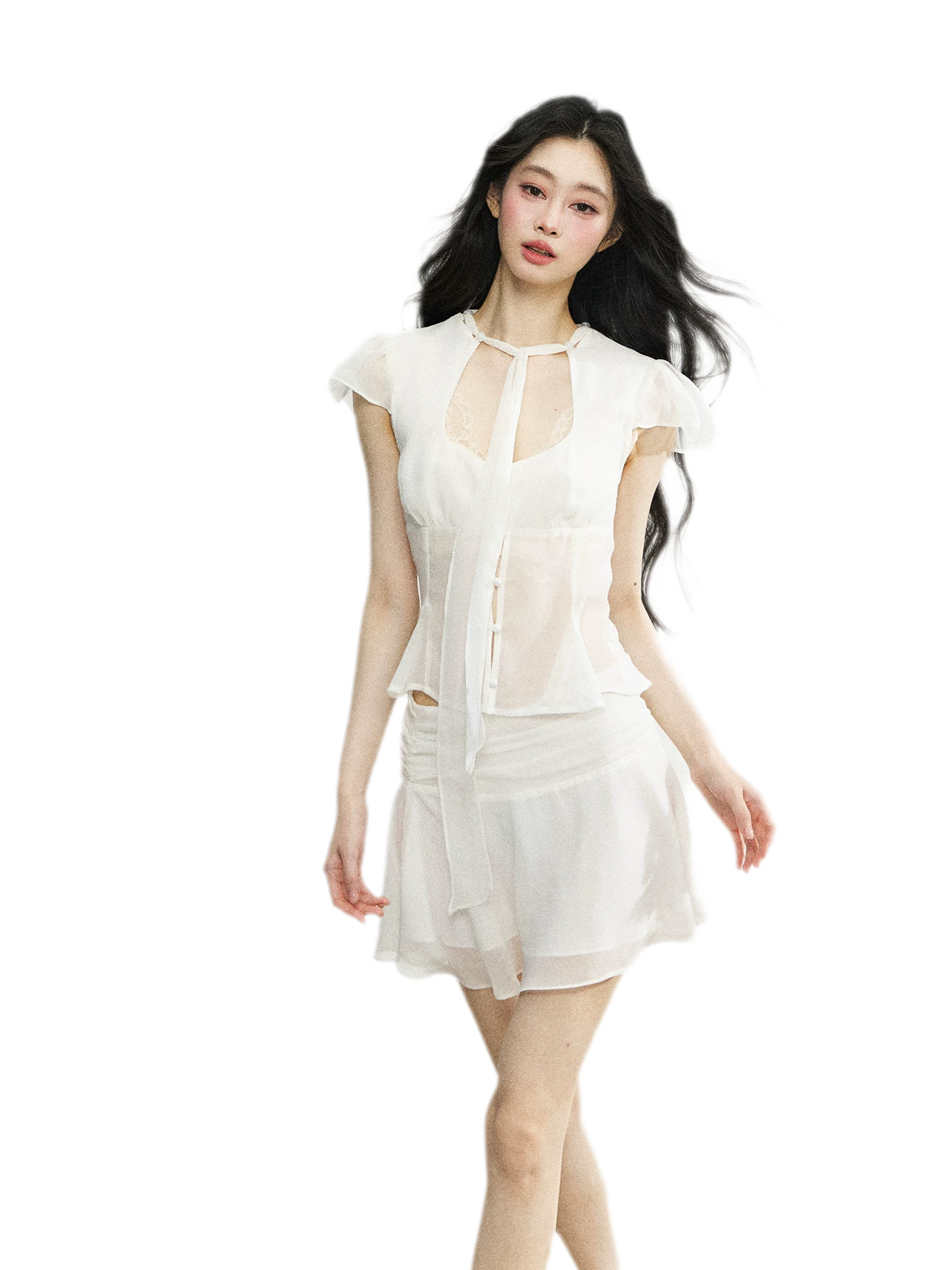 Faux Silk Top Skirt