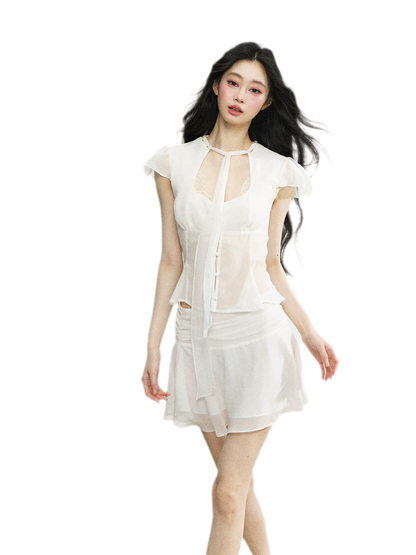 Faux Silk Top Skirt