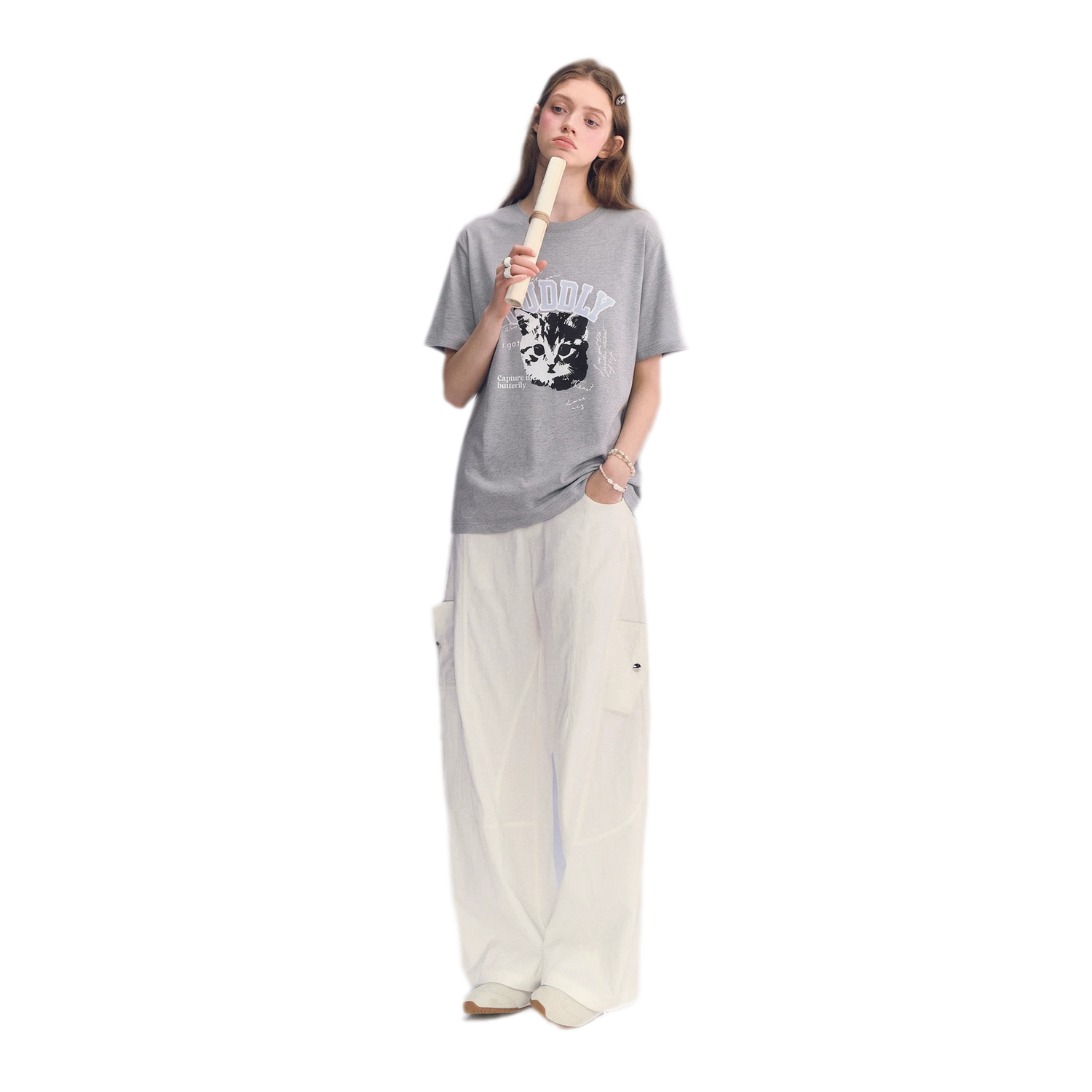 Cat Print Relaxed T-Shirt