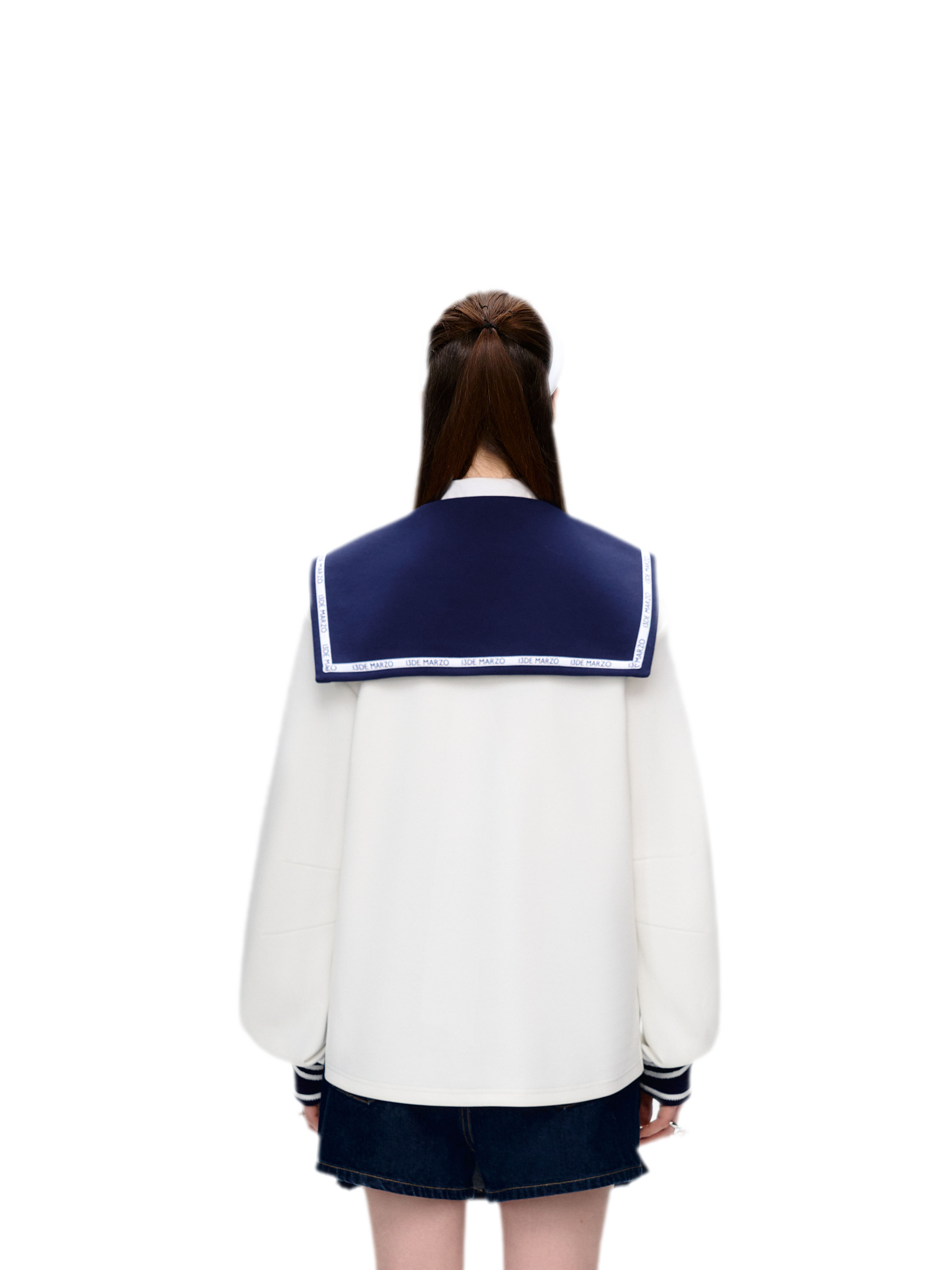 Sailor Collar Long Sleeve Top