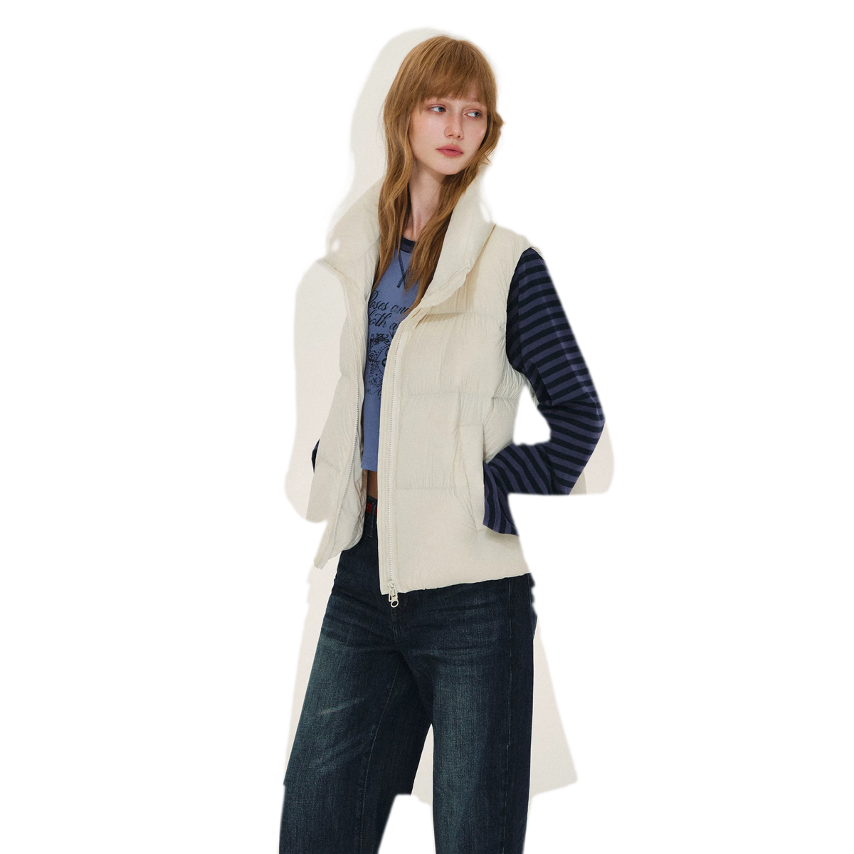 Lightweight Stand Collar Down Vest