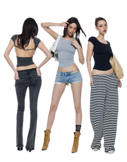 Cutout Backless Slim Tee