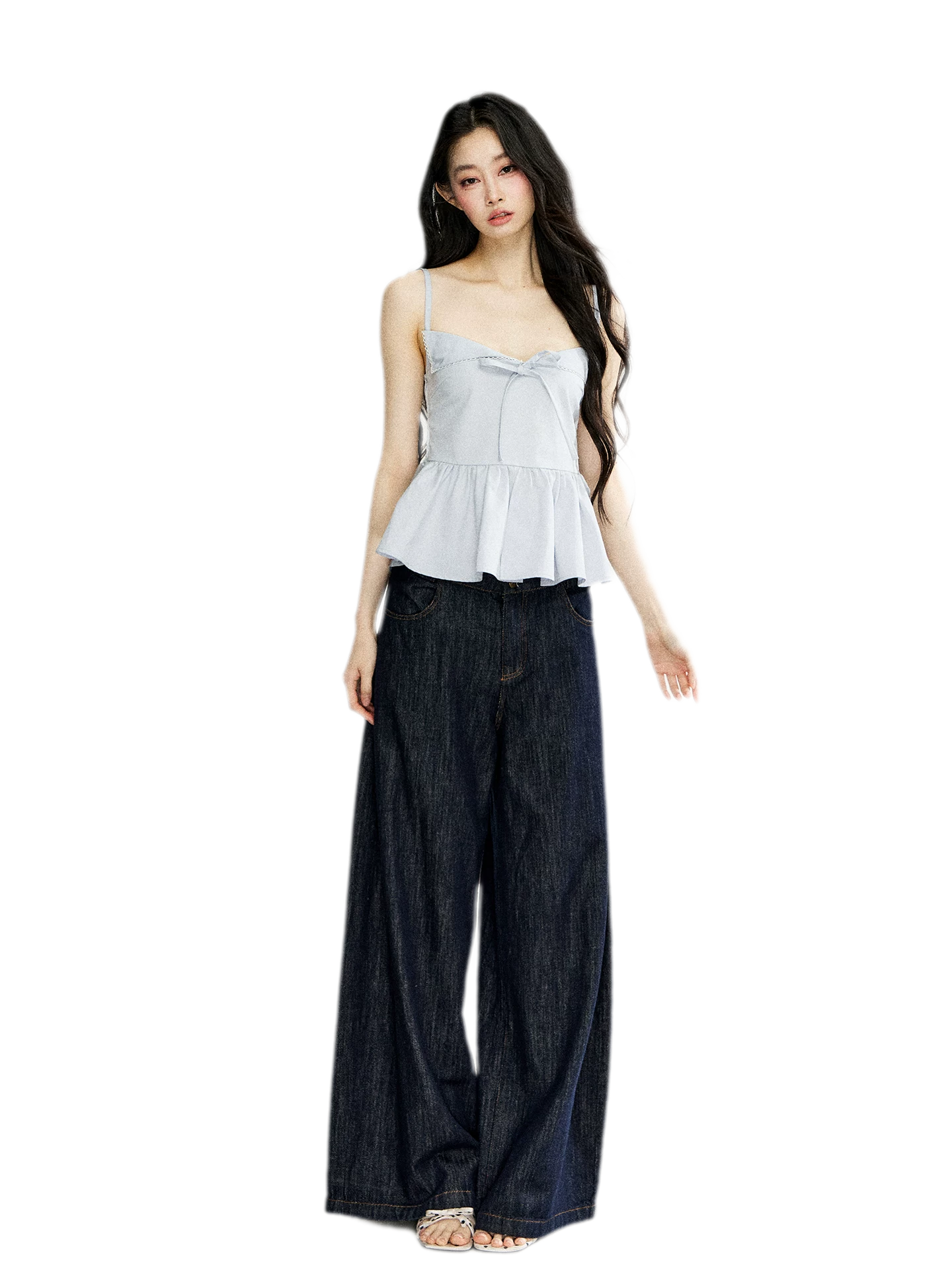 Ruffled Bow Strap Cami