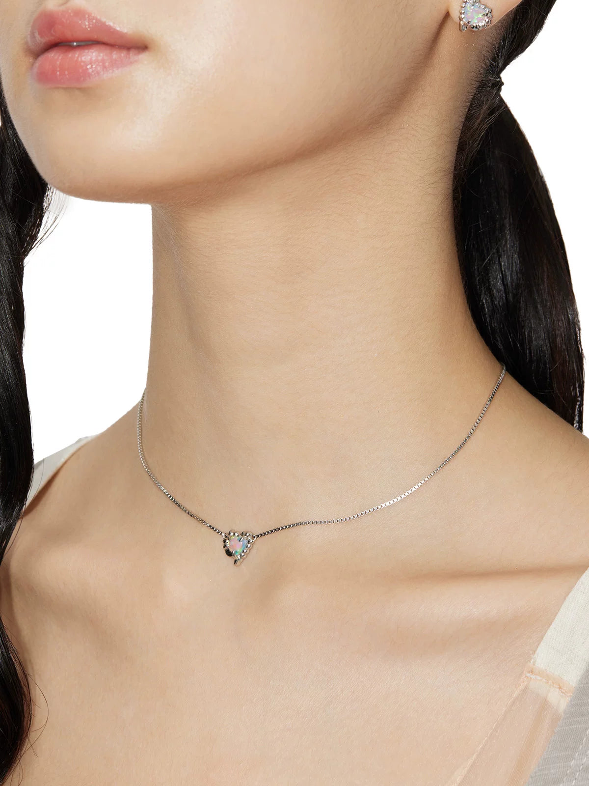 Opal-Halskette aus Sterlingsilber