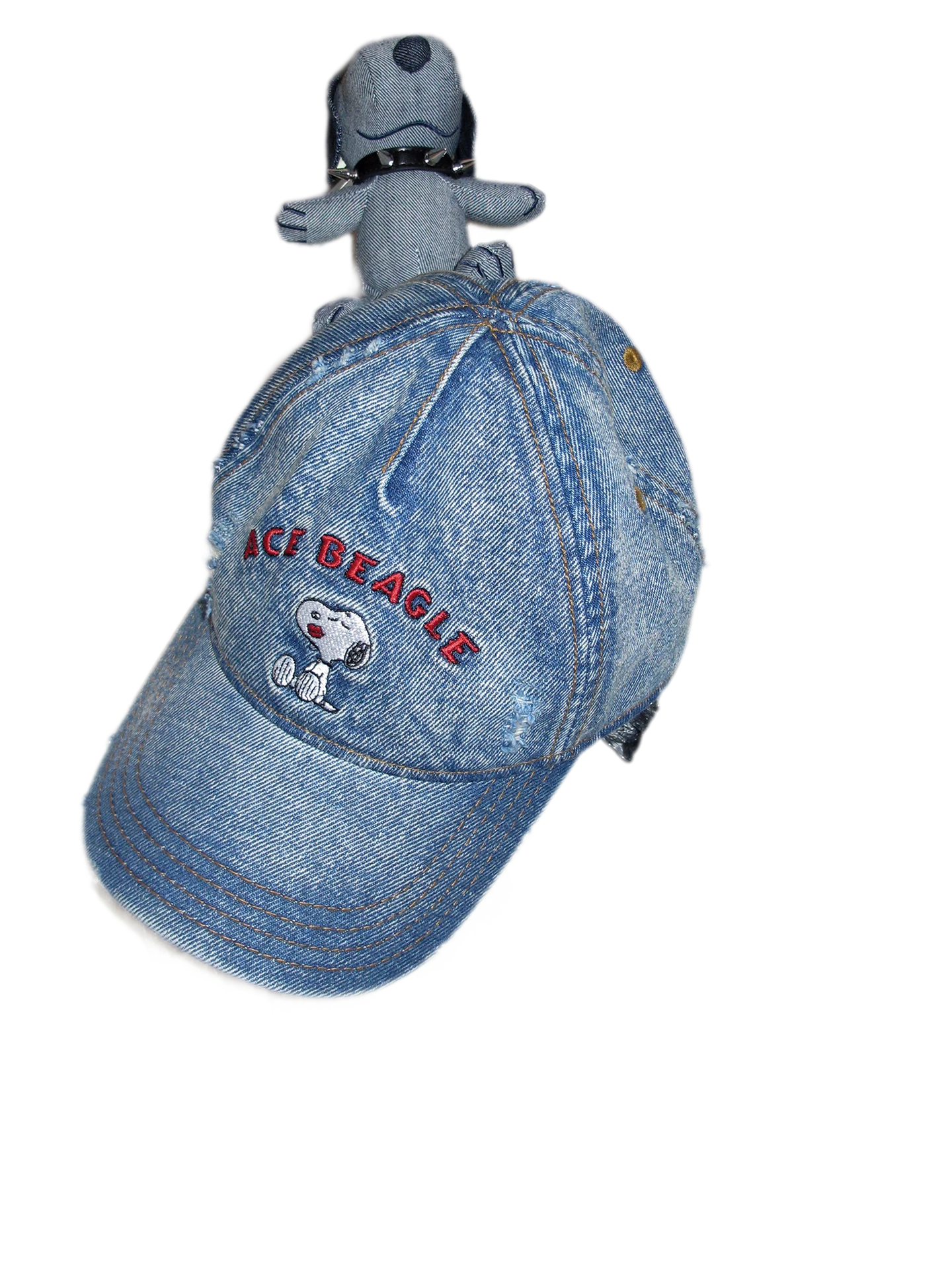 Distressed Washed Denim Baseball Cap