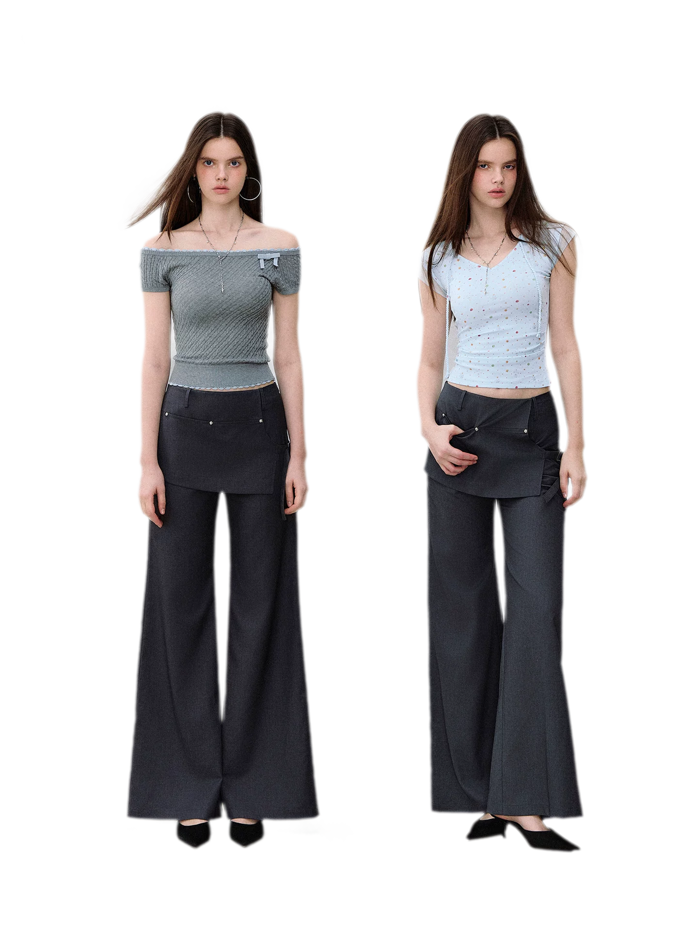 Riveted Wide-Leg Pants