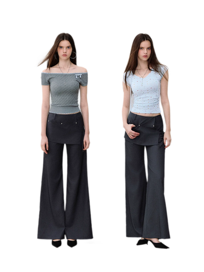Riveted Wide-Leg Pants