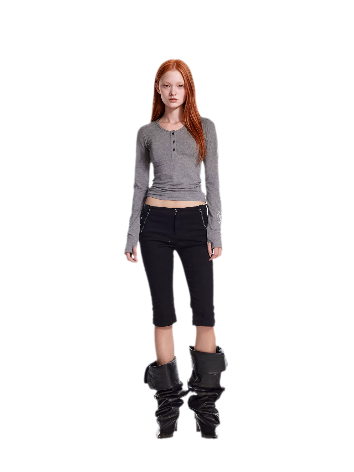 Soft Henley Fitted Knit Top