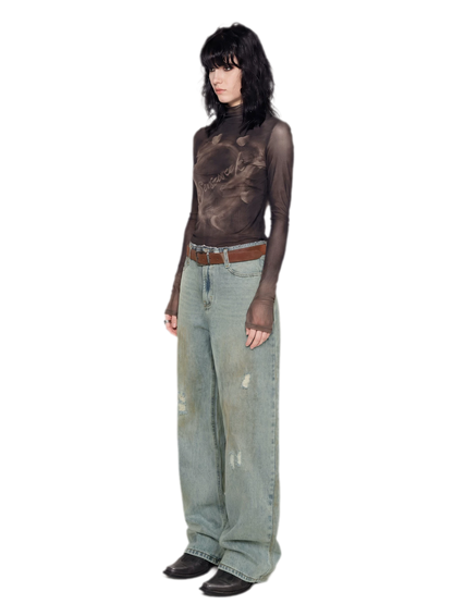 Gradient Eclipse Mesh Turtleneck