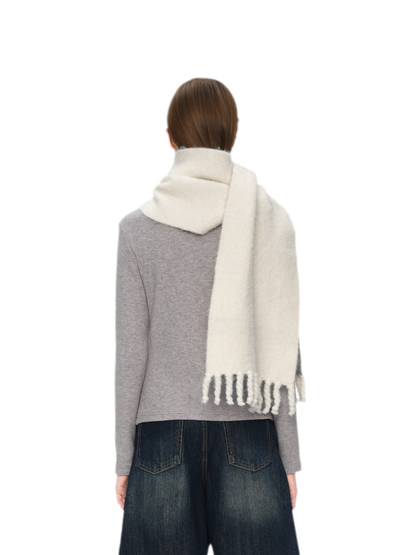 Yarn-Dyed Brushed Fringe Scarf