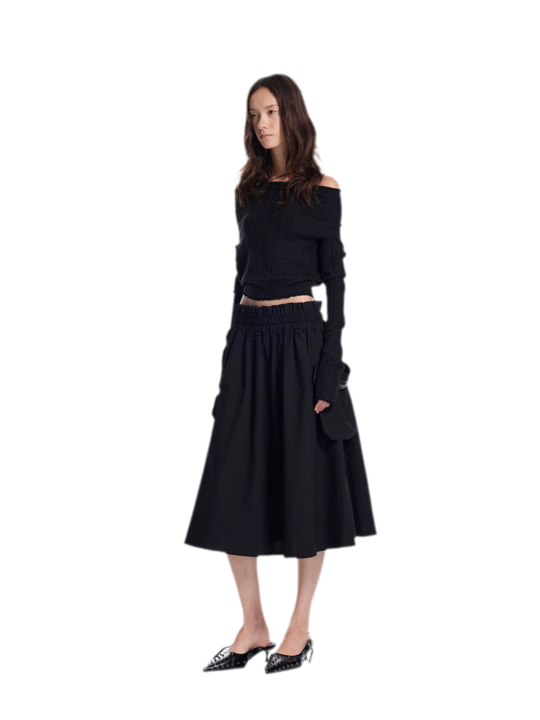 Textured Reversible Cropped Knit Top