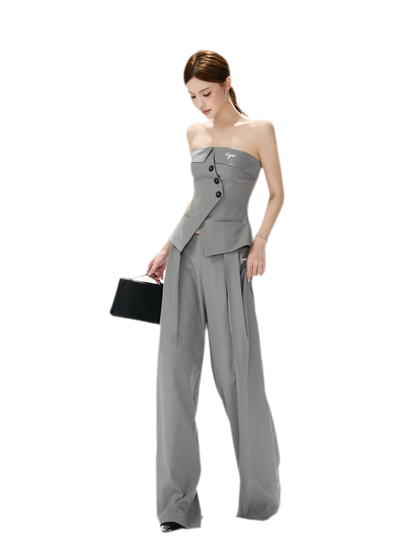 Structured Wide-Leg Suit Set