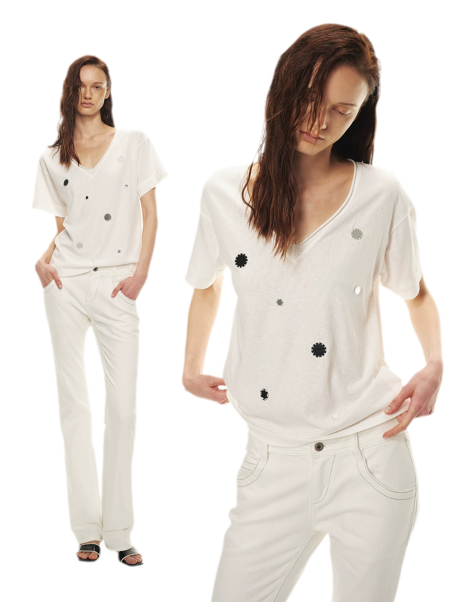 Relaxed Stylish V-Neck Short Sleeve T-Shirt