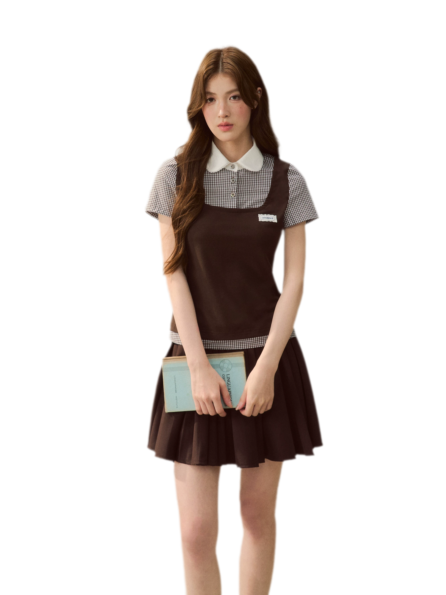 Patchwork Doll Collar Shirt