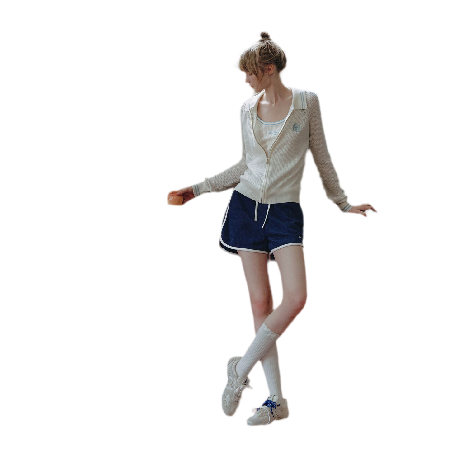 Openwork Knit Collared Jacket