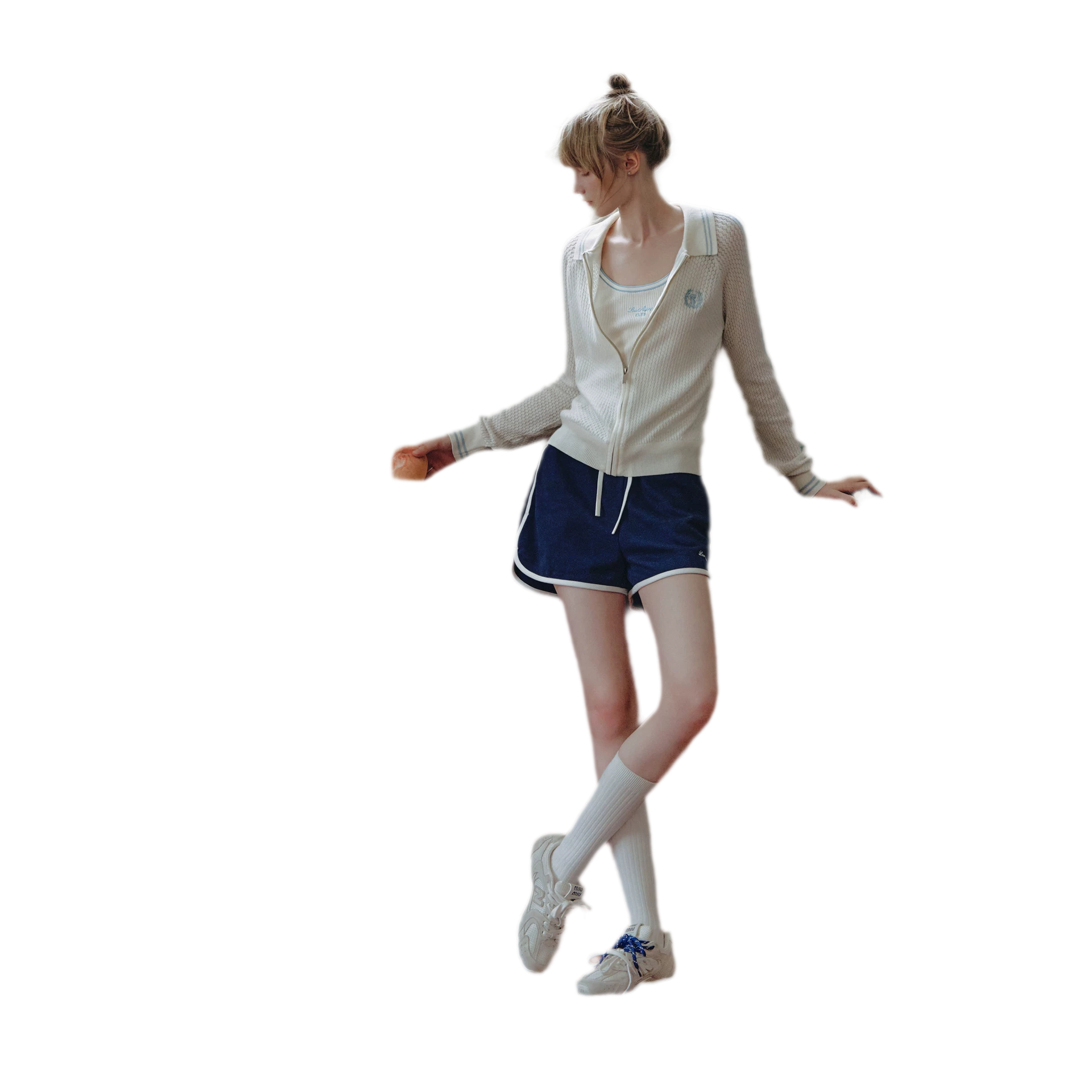 Openwork Knit Collared Jacket