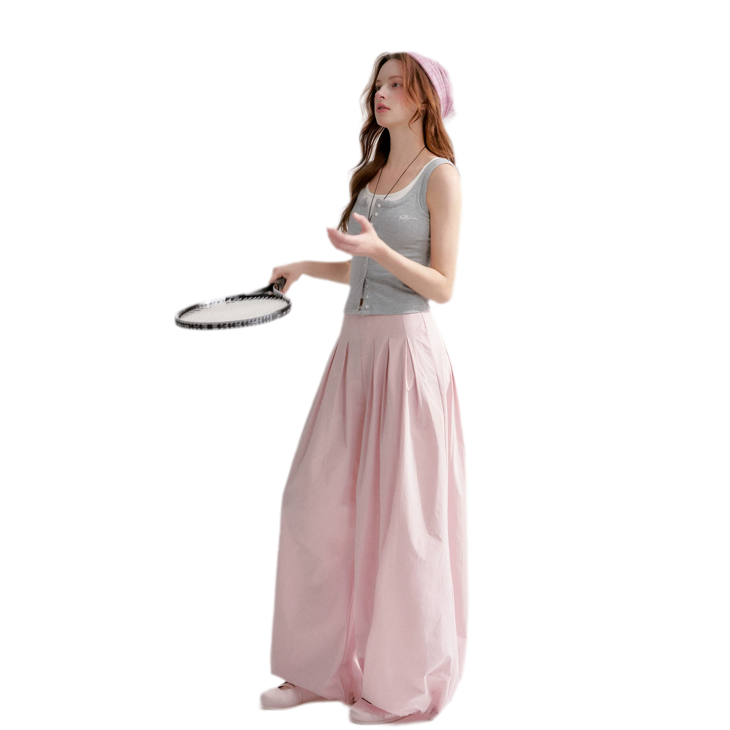 Lightweight Pleated Balloon Pants