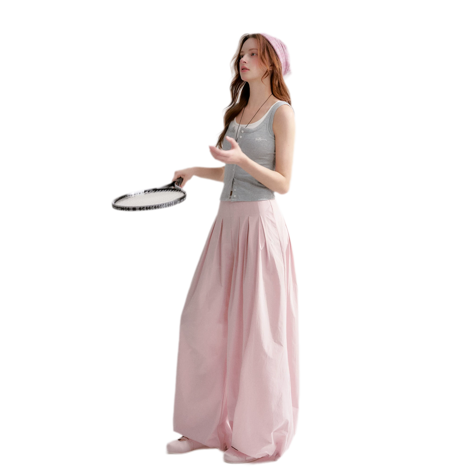 Lightweight Pleated Balloon Pants