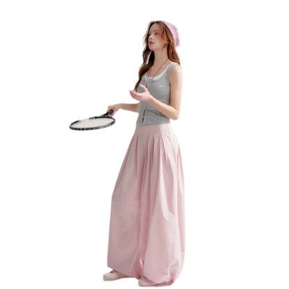 Lightweight Pleated Balloon Pants