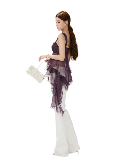 CYNR Misty Chiffon Ruffle Cami – view 4