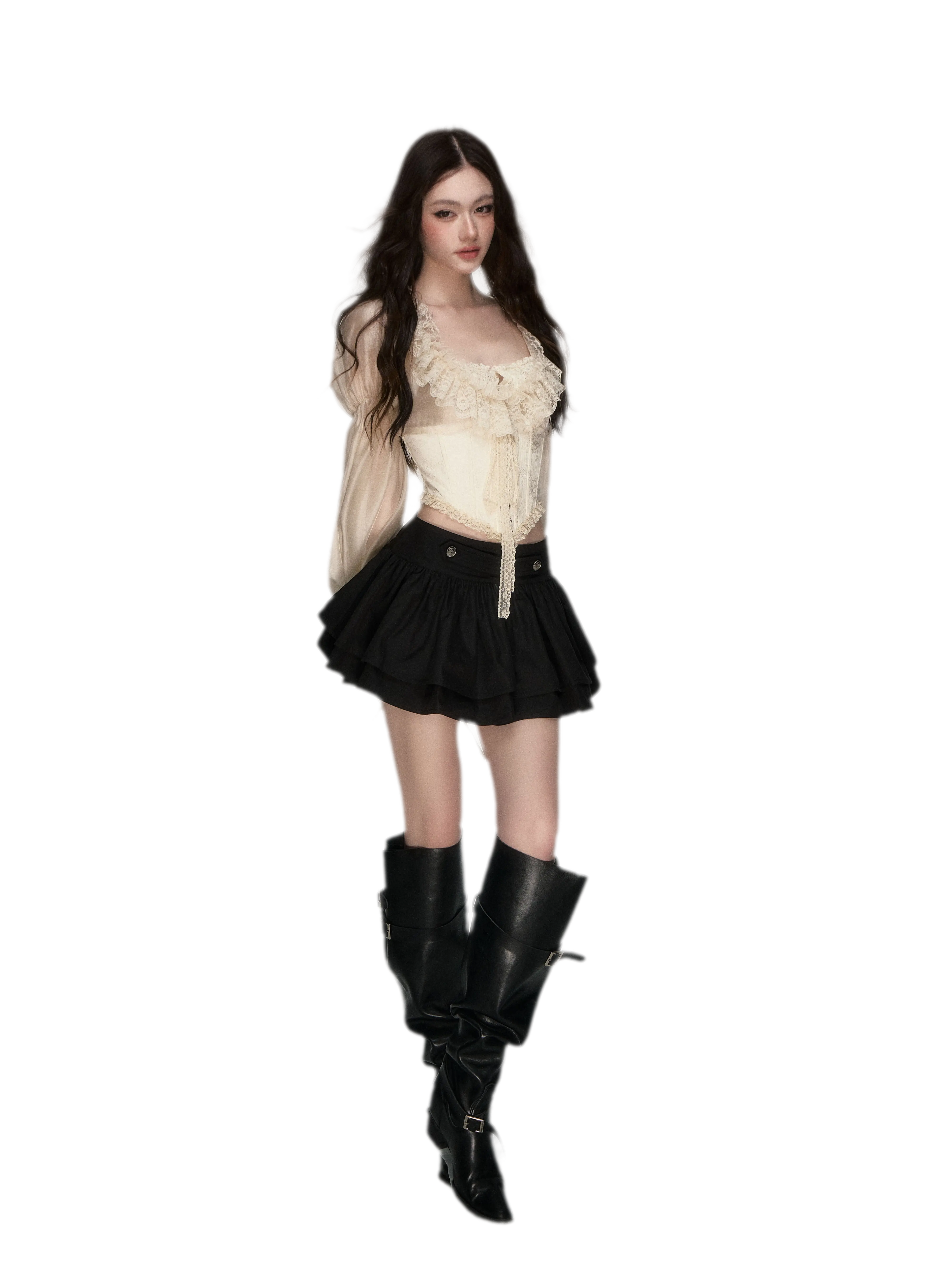 Lace Jacquard Corset Top