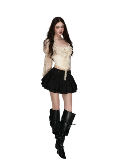 Lace Jacquard Corset Top