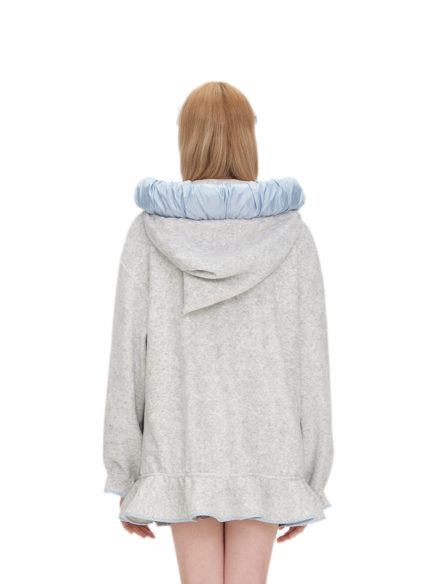 Plush Lace-Trimmed Bear Hoodie